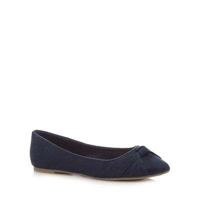 The Collection Navy bow flat shoes
